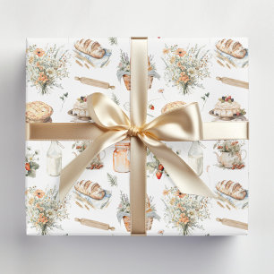 Whimsisches Wasser Flora Erdbeerland Geschenkpapier Set