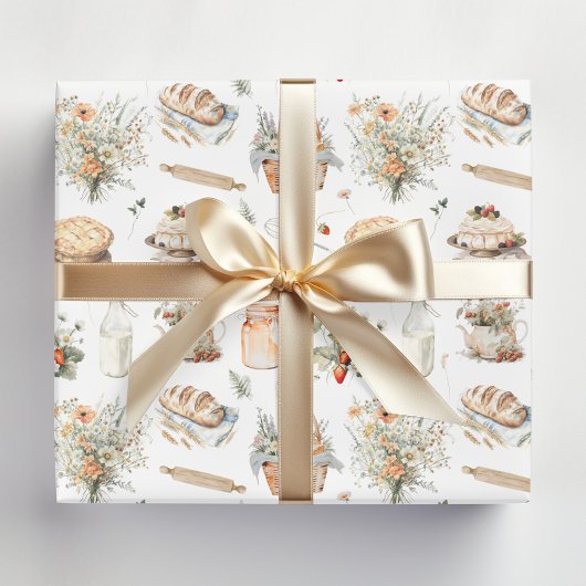 Whimsisches Wasser Flora Erdbeerland Geschenkpapier Set