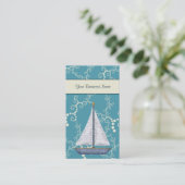Whimsisches Wasser und Segelboot Visitenkarte (Stehend Vorderseite)
