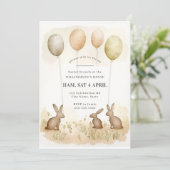 Whimsisches Wasserfarben Bunny Easter Brunch Einladung (Stehend Vorderseite)