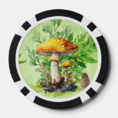 Whimsisches Wasserfarben Pilzgarten Pokerchips (Rückseite)
