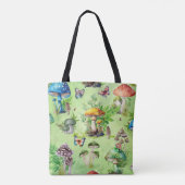 Whimsisches Wasserfarben Pilzgarten Tasche (Rückseite)