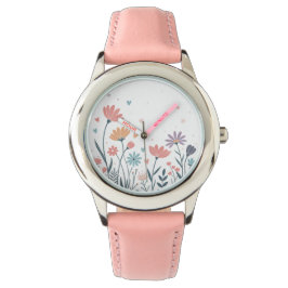 Whimsisches Wasserfarbenfloral Armbanduhr