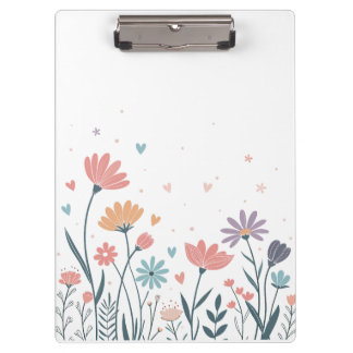 Whimsisches Wasserfarbenfloral Klemmbrett