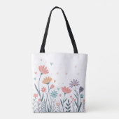 Whimsisches Wasserfarbenfloral Tasche (Rückseite)