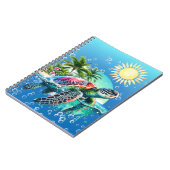 Whimsisches WasserfarbenflorenmeerschildkrötenNote Notizblock (Linke Seite)