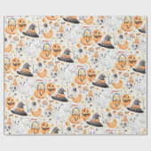 Whimsisches WasserfarbenHalloween Geschenkpapier (Flach)