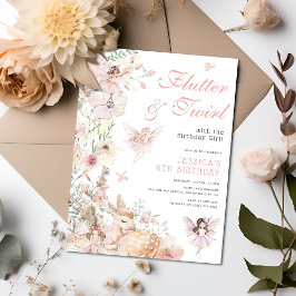 Whimsisches Wasserfarbenmagisches Mädchen Geburtst Einladung