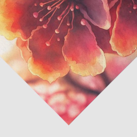 Whimsisches Wasserfarbenrosa Kirschblüten Seidenpapier (Detail)