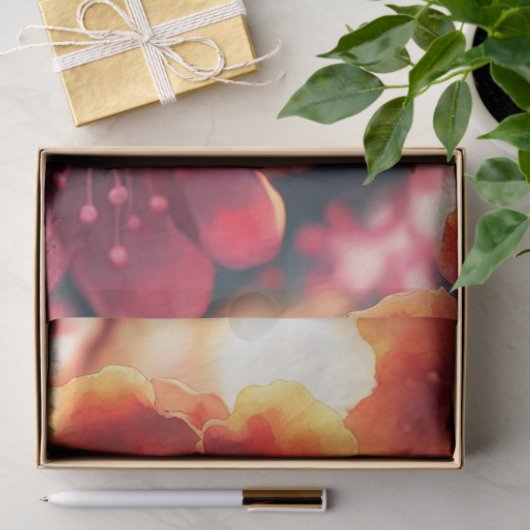 Whimsisches Wasserfarbenrosa Kirschblüten Seidenpapier (Geschenk)