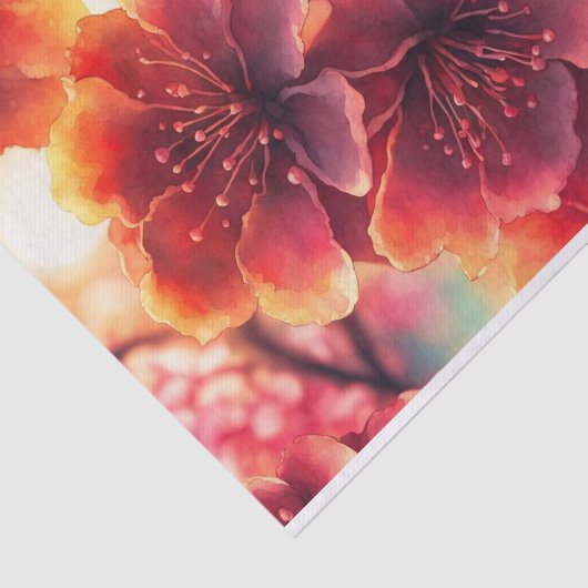 Whimsisches Wasserfarbenrosa Kirschblüten Seidenpapier (Ausschnitt)