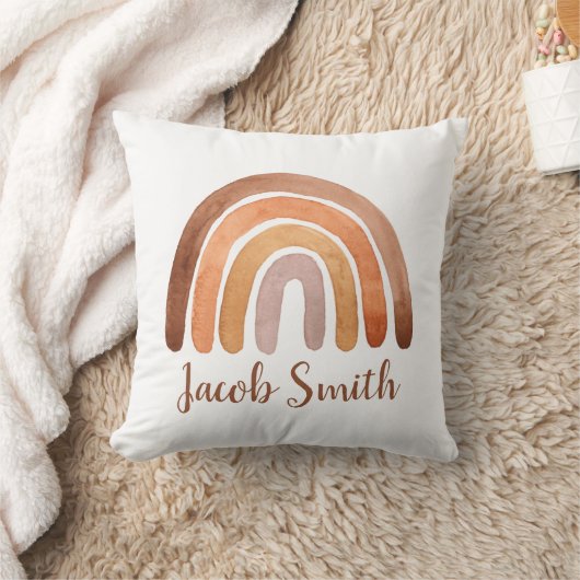 Whimsisches Watercolor Boho Rainbow Personalisiert Kissen (Decke)