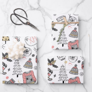Whimsisches Weihnachten Holiday Geschenkpapier Set