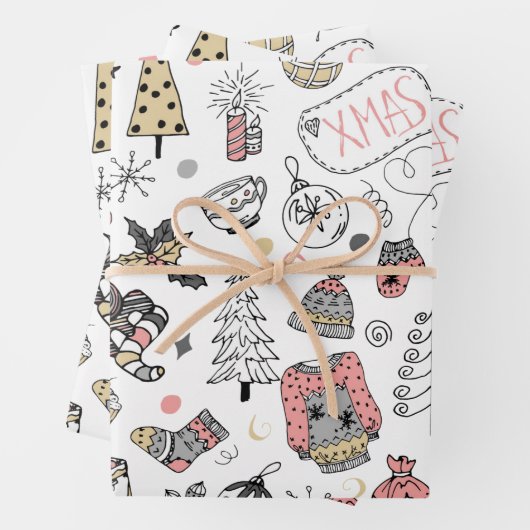 Whimsisches Weihnachten Urlaub Geschenkpapier Set (Beispiel)