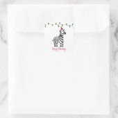 Whimsisches Weihnachten Zebra Quadratischer Aufkleber (Tasche)
