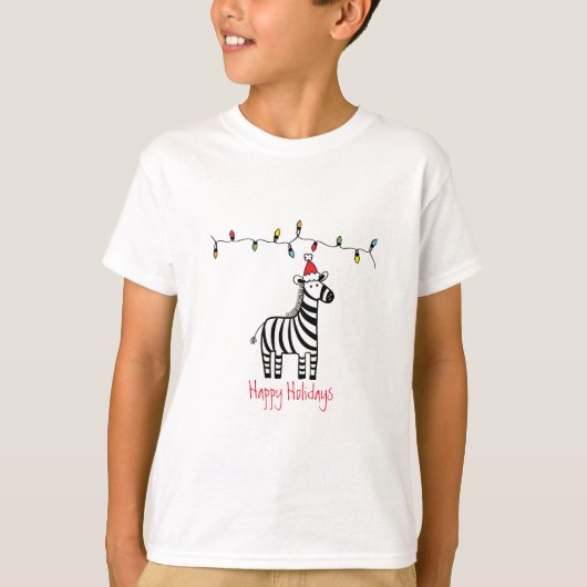 Whimsisches Weihnachten Zebra T-Shirt (Vorderseite)