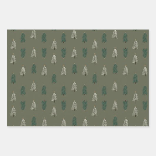 Whimsisches Weihnachtsbaumwrapping Papier (Vorderseite 2)