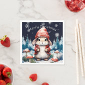 Whimsisches Weihnachtsbunny-Party Serviette (Beispiel)