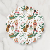 Whimsisches Weihnachtscreme Monogram Wappen Bow Geschenkanhänger (Rückseite)