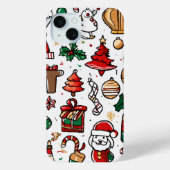 Whimsisches Weihnachtsdoodles Case-Mate iPhone Hülle (Rückseite)