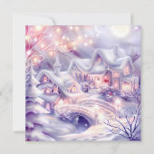 Whimsisches Weihnachtsdorf Winter Wonderland Feiertagskarte (Vorderseite)