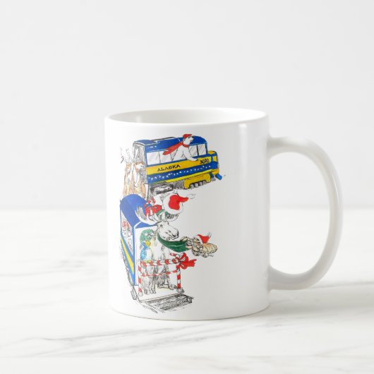 Whimsisches Weihnachtsfest Alaska Wildlife Coffee Kaffeetasse (Rechts)