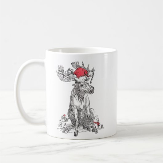 Whimsisches Weihnachtsfest Alaska Wildlife Coffee Kaffeetasse (Links)