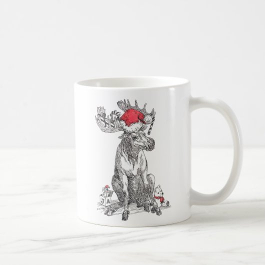 Whimsisches Weihnachtsfest Alaska Wildlife Coffee Kaffeetasse (Rechts)