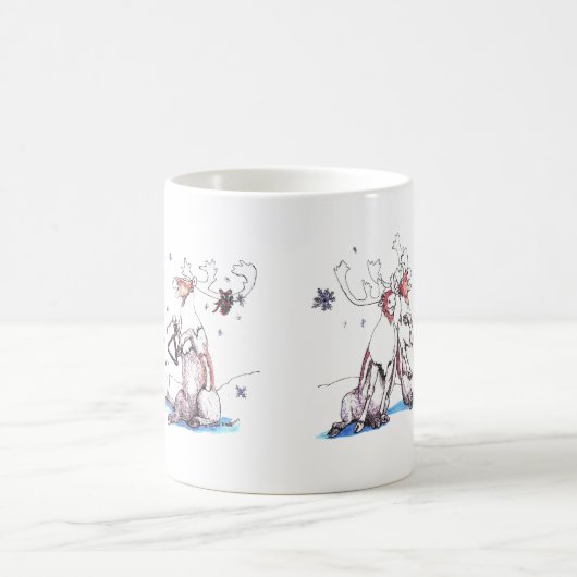 Whimsisches Weihnachtsfest Alaska Wildlife Coffee Kaffeetasse (Mittel)