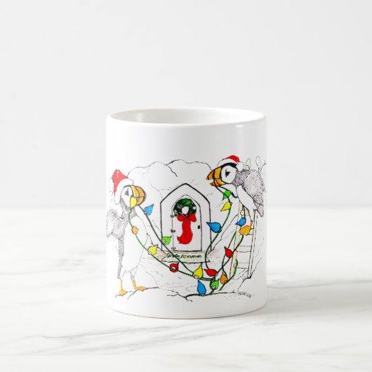 Whimsisches Weihnachtsfest Alaska Wildlife Coffee Kaffeetasse (Mittel)