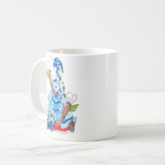 Whimsisches Weihnachtsfest Alaska Wildlife Coffee Kaffeetasse (Vorderseite Links)