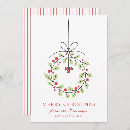 Whimsisches Weihnachtsfest Feiertagskarte (Vorne/Hinten)