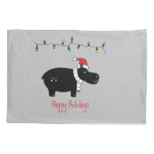 Whimsisches Weihnachtsfest Hippo Kissenbezug (Rückseite)