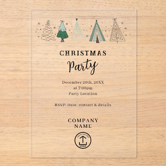 Whimsisches Weihnachtsfest im Unternehmen - Party Acryleinladungen (Vorderseite)