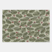 Whimsisches Weihnachtsfest - Kalligrafie - Zweige Geschenkpapier Set (Vorderseite 2)