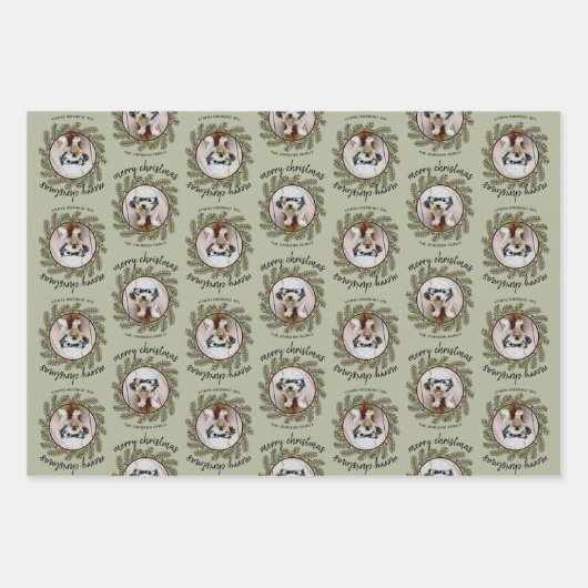 Whimsisches Weihnachtsfest - Kalligrafie - Zweige Geschenkpapier Set (Vorderseite)