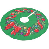 Whimsisches Weihnachtsfest Reef Rotes festlich Polyester Weihnachtsbaumdecke (Schrägansicht)