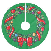 Whimsisches Weihnachtsfest Reef Rotes festlich Polyester Weihnachtsbaumdecke (Vorderseite)