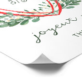 Whimsisches Weihnachtsfest-Wappen | Joyeux Noël Poster (Ecke)