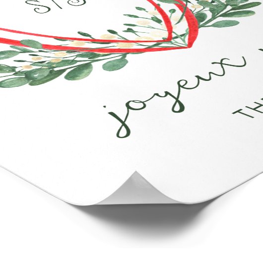 Whimsisches Weihnachtsfest-Wappen | Joyeux Noël Poster (Ecke)