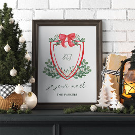 Whimsisches Weihnachtsfest-Wappen | Joyeux Noël Poster