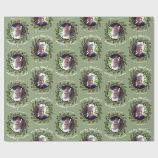 Whimsisches Weihnachtsgebäck - Kalligrafie - Zweig Geschenkpapier (Flach)