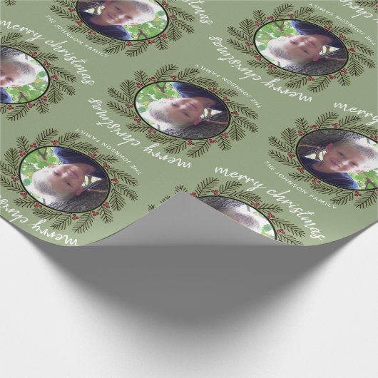 Whimsisches Weihnachtsgebäck - Kalligrafie - Zweig Geschenkpapier (Ecke)