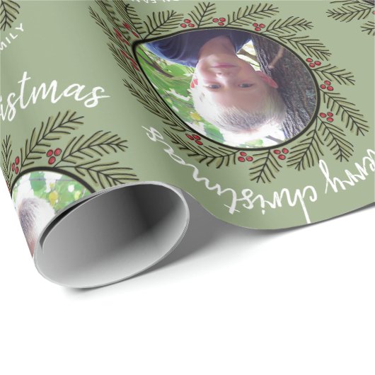 Whimsisches Weihnachtsgebäck - Kalligrafie - Zweig Geschenkpapier (Rolleneckpunkt)