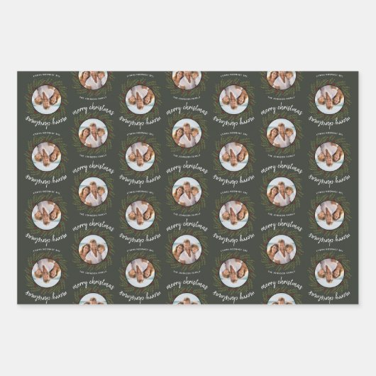 Whimsisches Weihnachtsgebäck - Kalligrafie - Zweig Geschenkpapier Set (Vorderseite 2)