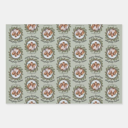 Whimsisches Weihnachtsgebäck - Kalligrafie - Zweig Geschenkpapier Set (Vorderseite 3)