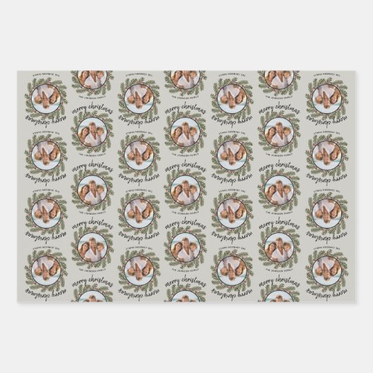 Whimsisches Weihnachtsgebäck - Kalligrafie - Zweig Geschenkpapier Set (Vorderseite 2)