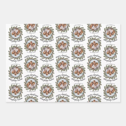 Whimsisches Weihnachtsgebäck - Kalligrafie - Zweig Geschenkpapier Set (Vorderseite 2)