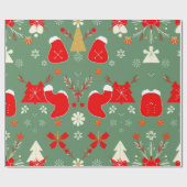 Whimsisches Weihnachtsgebäck Strumpf Pattern Geschenkpapier (Flach)