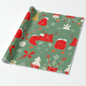 Whimsisches Weihnachtsgebäck Strumpf Pattern Geschenkpapier (Ungerollt)